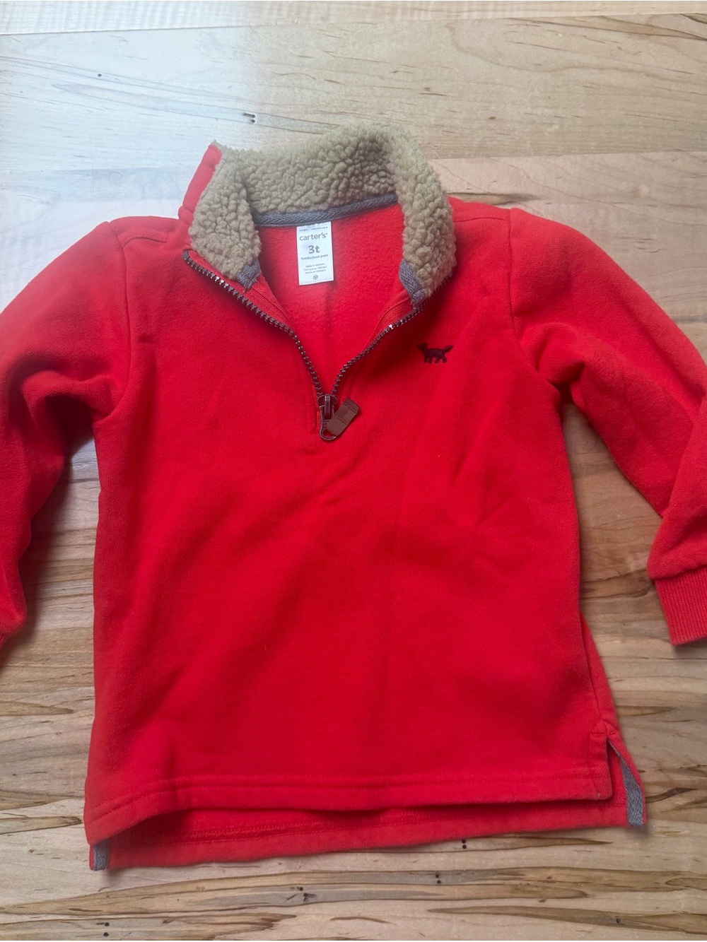 Carter's Red Long-Sleeve Sherpa Half-Zip Pullover